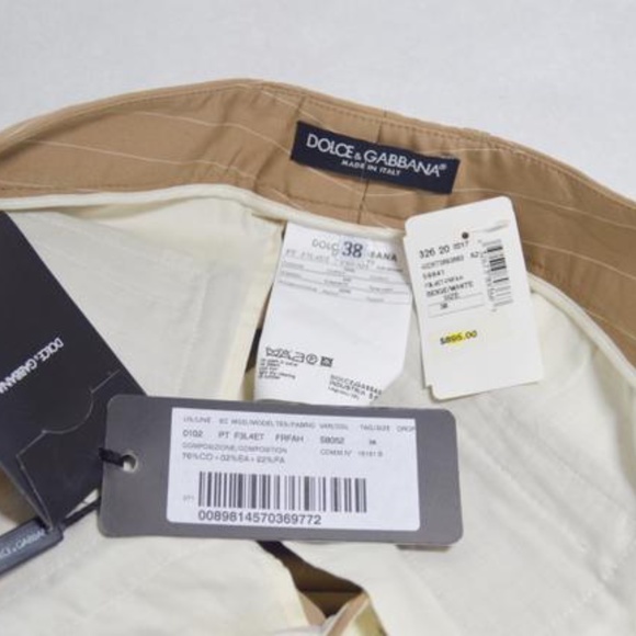 🆕🏷️  Dolce & Gabbana Beige Pin Stripe Pants  Made in Italy 🇮🇹  83% off - Picture 13 of 15